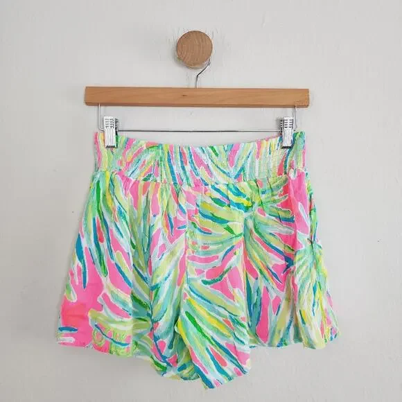 Lilly Pulitzer Kat Flowy Shorts Tiki Pink Neon Print - Small NWOT Style 25367 - Picture 6 of 8